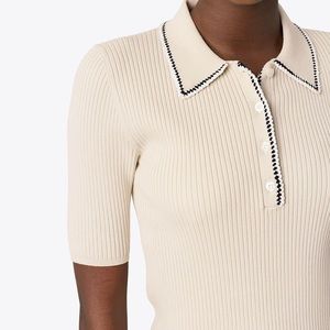 Tory Burch ribbed polo trim